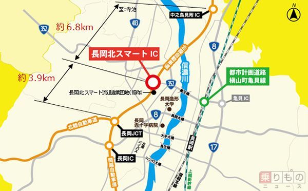 新ICで企業誘致なるか 北陸道 長岡北スマートIC、3月25日開通 乗りものニュース