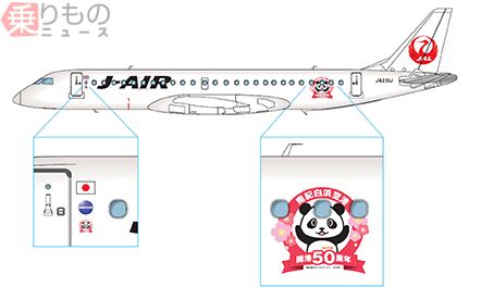 愛くるしいパンダが空を飛ぶ 南紀白浜空港開港と就航50周年にjal わかぱんジェット 登場 乗りものニュース
